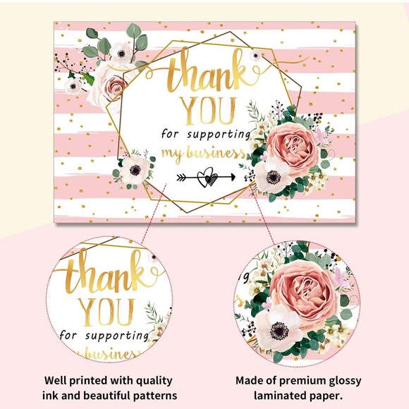 🌸50 Premium Thank you cards- Floral - Picture 4 of 7